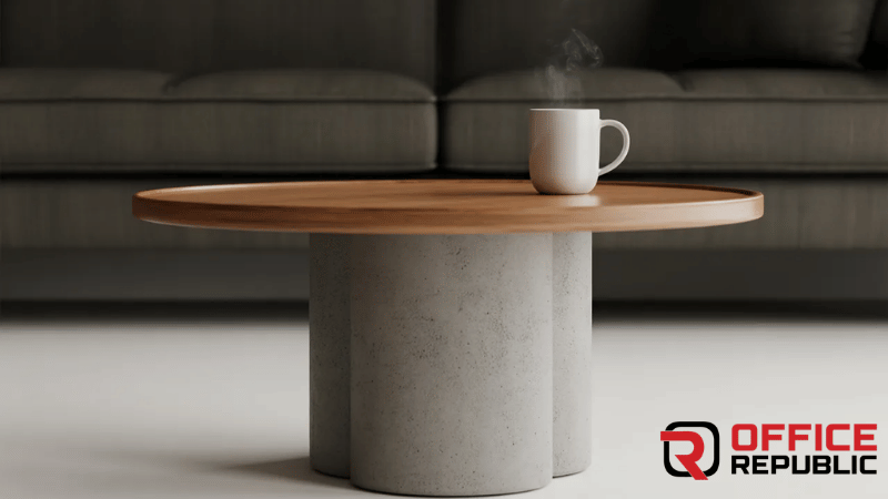 Offset Pillar Coffee Table Base