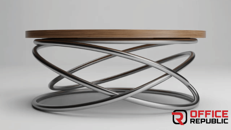 OrbitNest Circular Frame Material_ Wood + steel