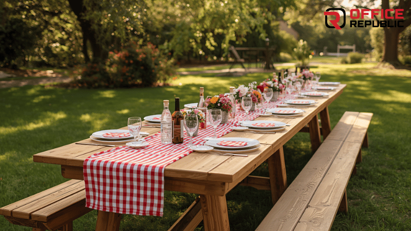 Outdoor Long Wooden Table