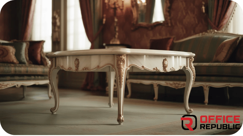 Pearl White Victorian Table