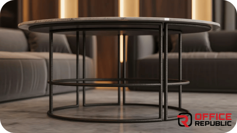 Round Black Metal Table Base