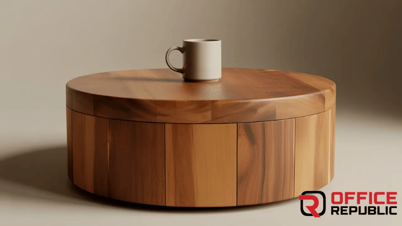 Round Drum Wooden Base