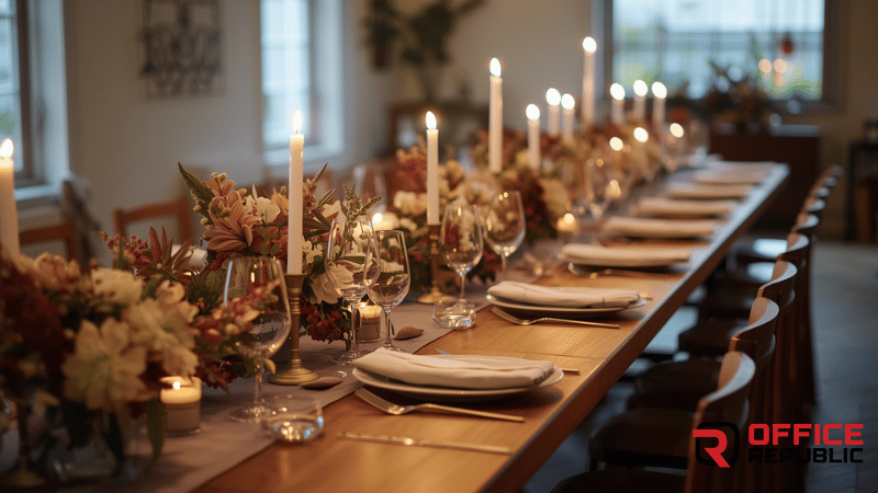 Scandinavian Long Wooden Table