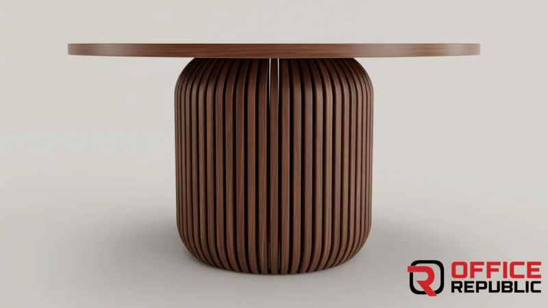 Vortex Drum Table Base Material_ Fluted wood