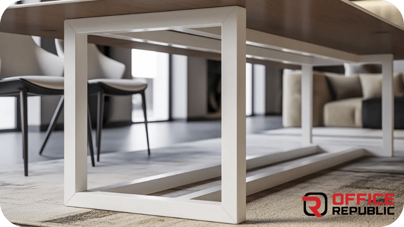White Powder-Coated Metal Base