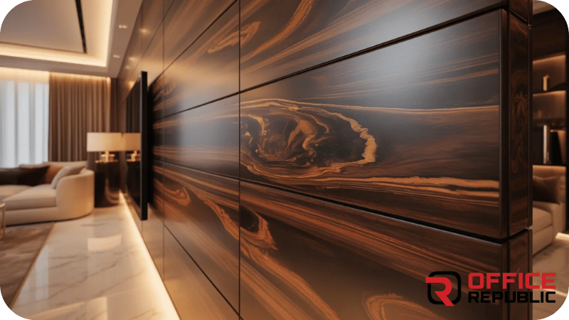 Wooden Grain PVC Wall Panel Design