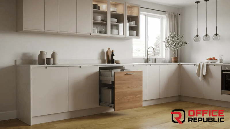 Kitchen Cabinet For Trash Can Storage