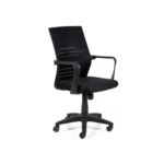 Adjustable Task Staff Chair with cushioned seat and lumbar support.