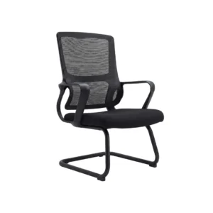 Ascend Visitor Chair lined along a polished corporate reception wall