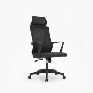 Professional sitting in the high-back Elite Manager Chair during long work hours