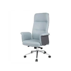 Close view of thick leather upholstery on the Ovia Executive Chair