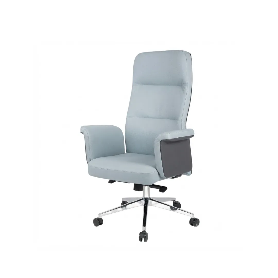 Ovia Executive Chair: Sleek Leather Comfort | officerepublic Close view of thick leather upholstery on the Ovia Executive Chair