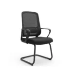 Sleek metal frame construction supporting the padded Kenwa Visitor Chair seat