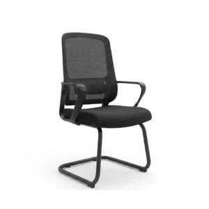 Sleek metal frame construction supporting the padded Kenwa Visitor Chair seat