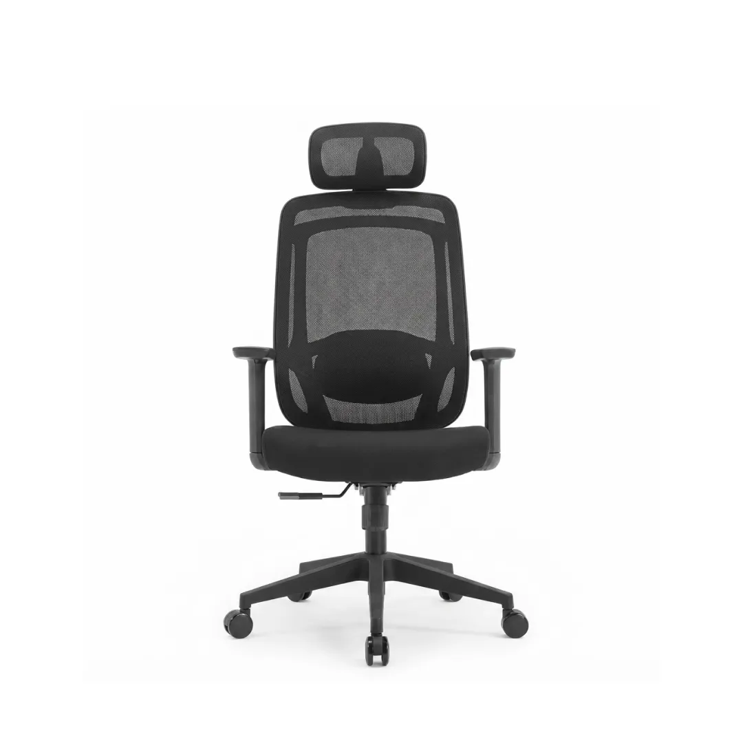 Luna Manager Chair | Sturdy Workstation Desk | officerepublic Compact setup featuring Luna Manager Chair positioned at a study desk