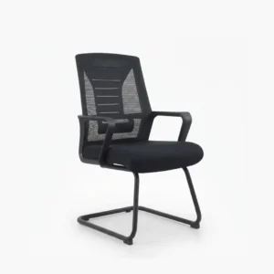 Forex Visitor Chair positioned neatly beside a wooden desk for clients