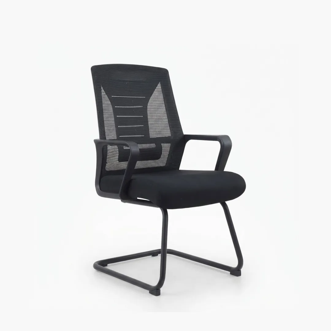 Shop Forex Visitor Chair with Durable Frame | officerepublic Forex Visitor Chair positioned neatly beside a wooden desk for clients