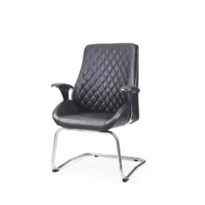 Close detail of firm back support structure on Marco Visitor Chair
