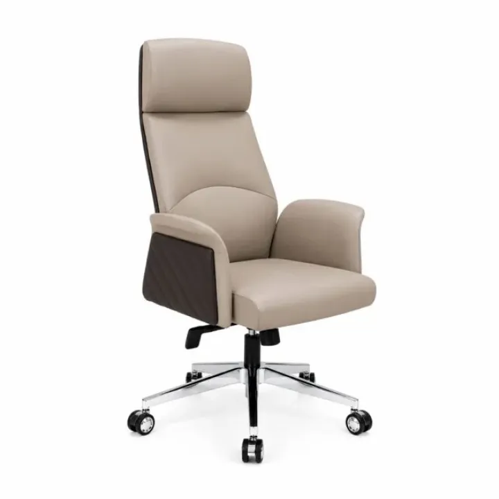 Modern manager adjusting height controls on the ergonomic Neo Executive Chair in a private cabin