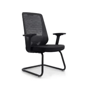 Chrome leg architecture providing balanced stability to the Nexus Visitor Chair frame