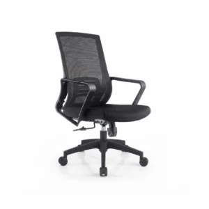 Lumbar support profile highlighted on the ergonomic Noble Staff Chair design