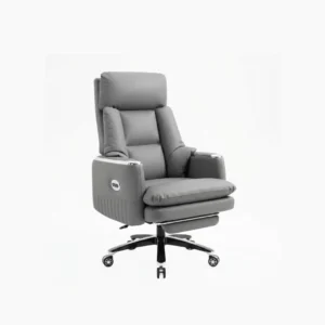 Sturdy polished chrome base attached to Prime Executive Chair unit