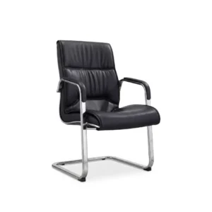 Cantilever frame structure providing steady balance to a black Rich Visitor Chair
