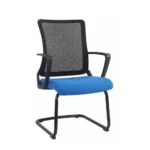 Solid steel base of the Task Visitor Chair on wood floor