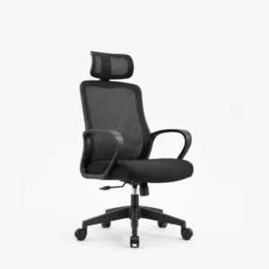 York Manager Chair positioned beside a contemporary wooden office work desk