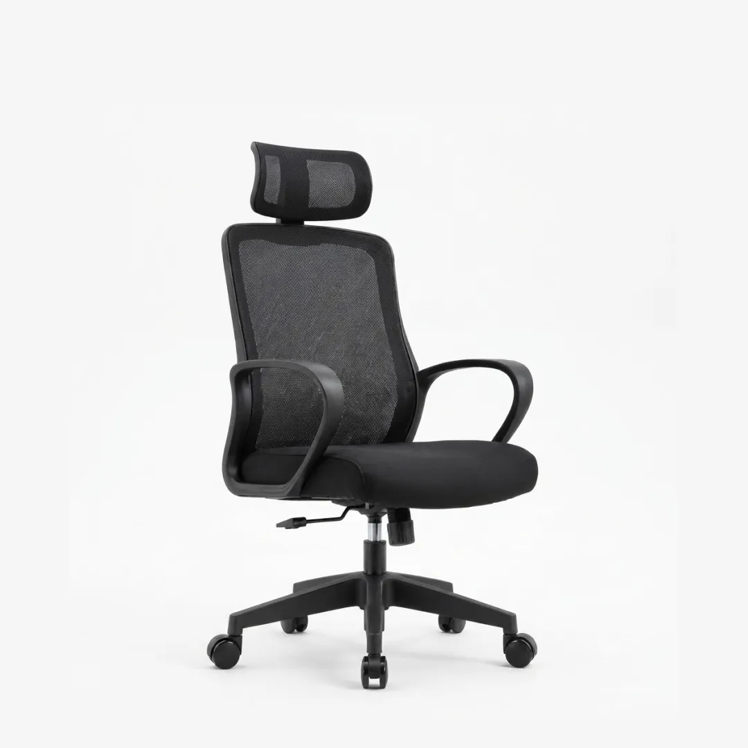 York Manager Chair: Modern Workstation Chair | officerepublic York Manager Chair positioned beside a contemporary wooden office work desk