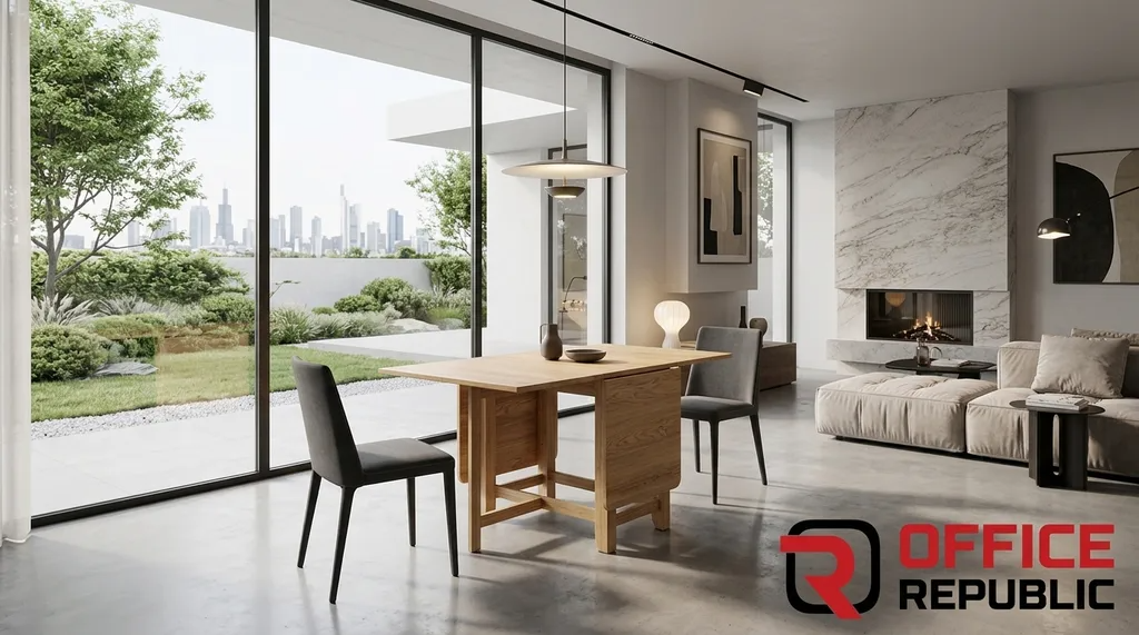 6. Small Oak Folding Dining Table
