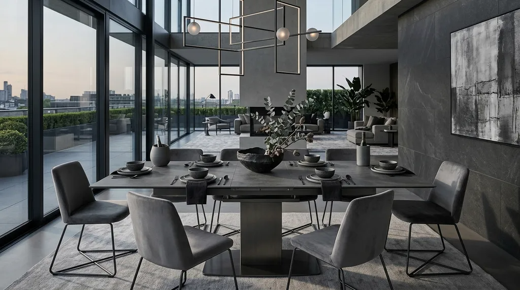 7. Grey Flip Top Dining Table