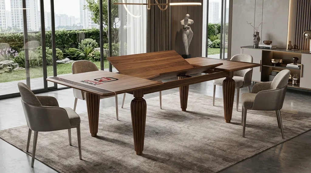 14. Flip Top Table With Fluted Legs