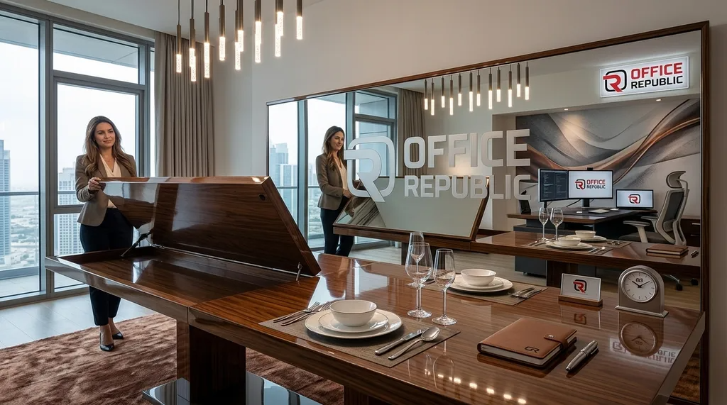 16. Flip Top Console Dining Table With Mirror Back