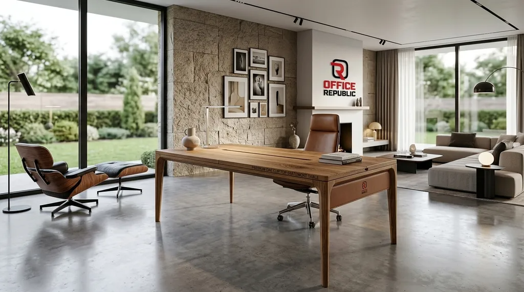 20. Premium Oak Flip Top Statement Table