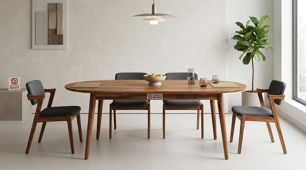 Oval Sheesham Table With Tapered Legs