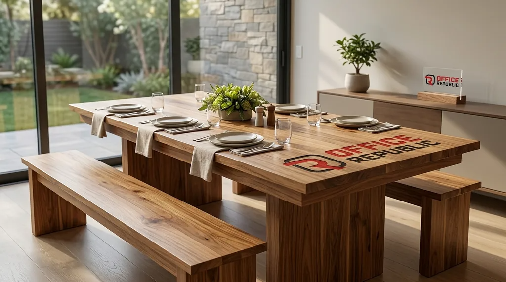 Chunky Solid Wood Table for 6