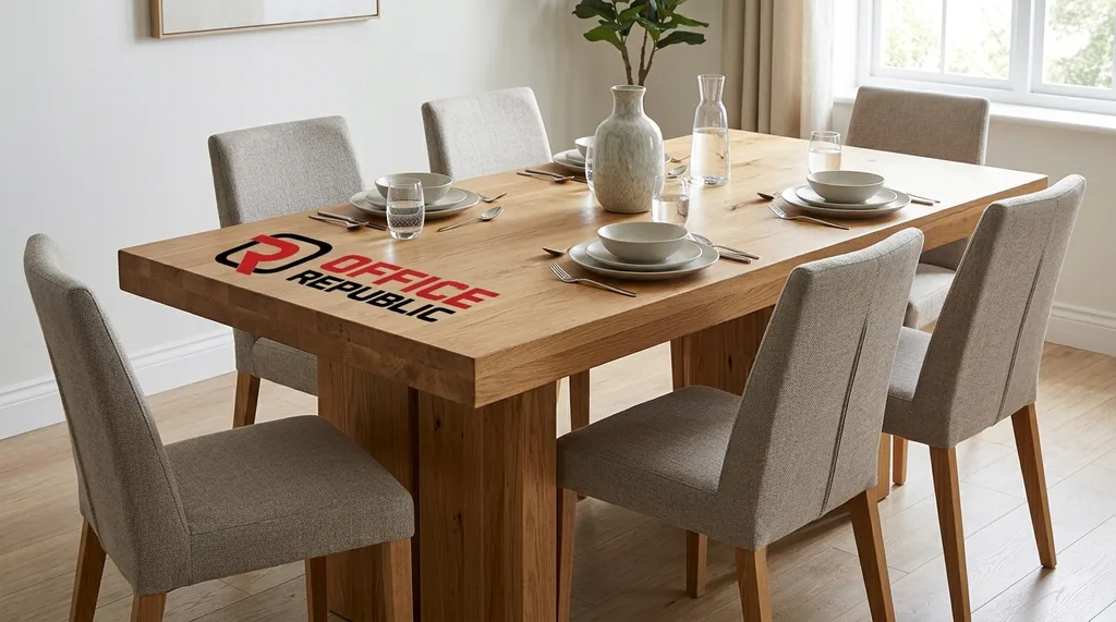 Chunky Solid Wood Table for 6