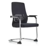 Front view of the minimalist Icon Visitor Chair with dark frame