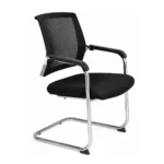 Sleek metal base detailing on the minimalist Mono Visitor Chair design