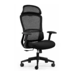 Professional seated upright using Nord Manager Chair at office workstation