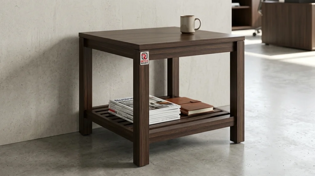 Square End Table With Open Shelf