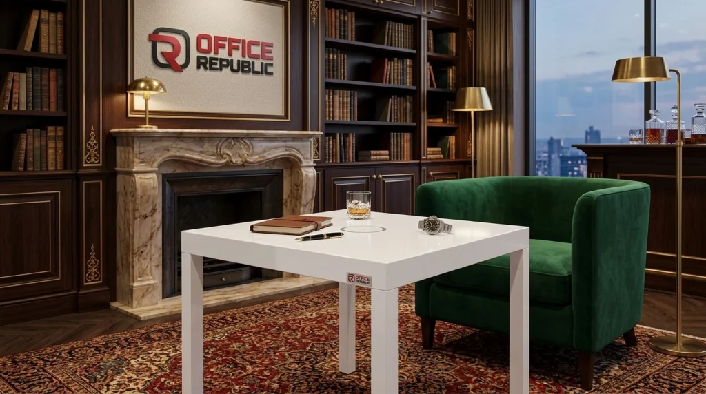 White 30 Inch Square End Table