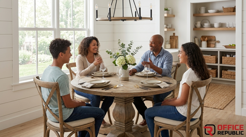 Solid Walnut Table for 4, 63 Inch Farmhouse Style