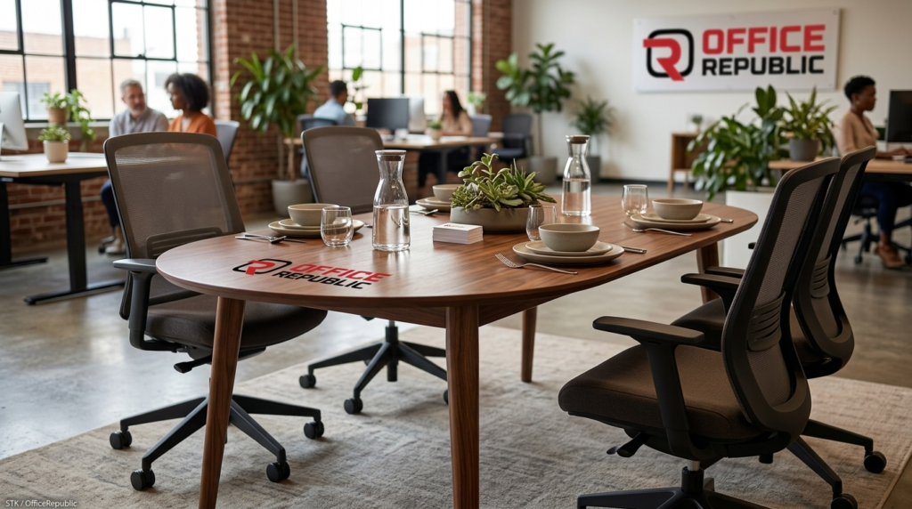 Oval Solid Wood Table for 4