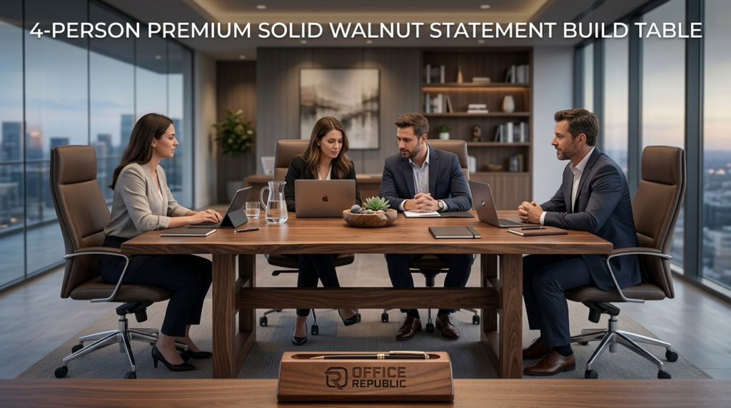 Premium Solid Walnut Table for 4, Statement Build