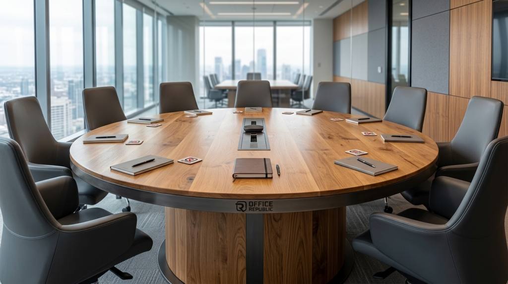 Round Solid Wood Table for 10
