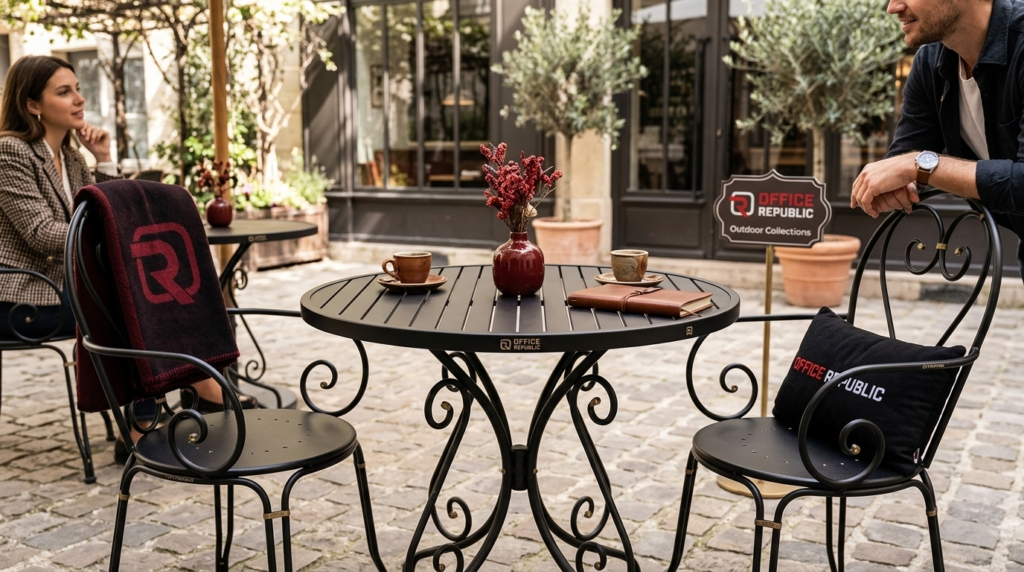 Black Metal Bistro Set for 2