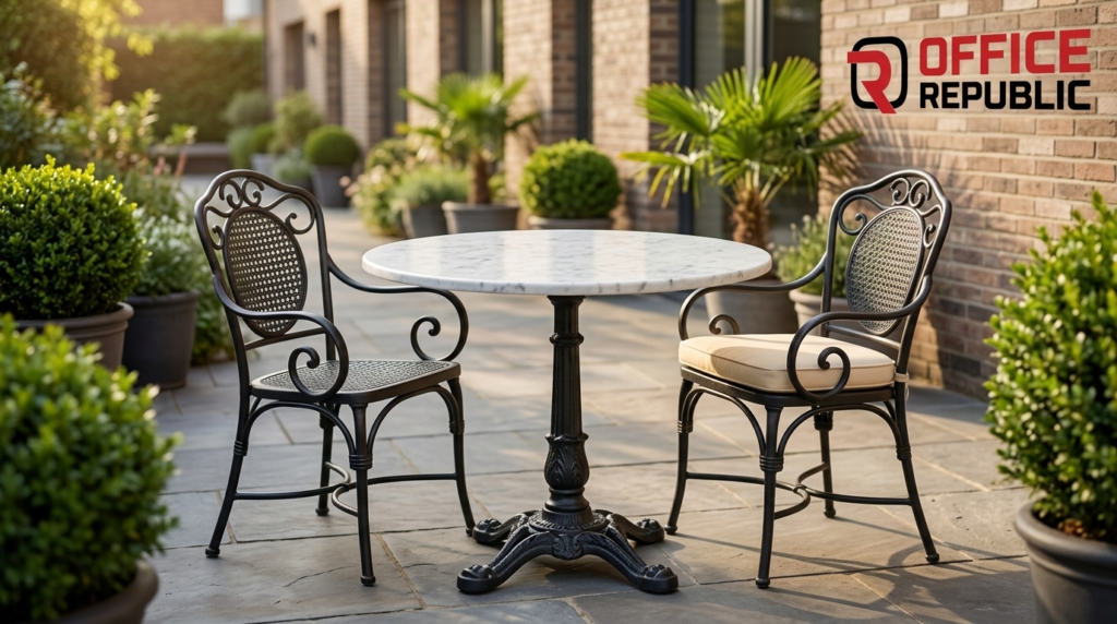 Marble-Top Outdoor Bistro Table