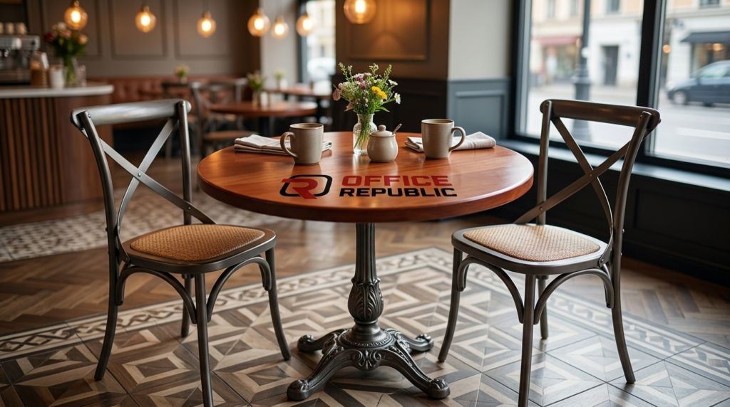 Round Café-Style Bistro Table Indoor